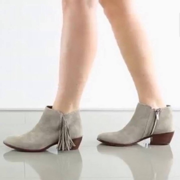 Sam Edelman Paige Fringe Bone Cowhide Leather Ankle Bootie 8 - Picture 9 of 9